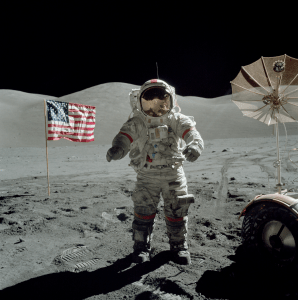 Gene Cernan on the moon